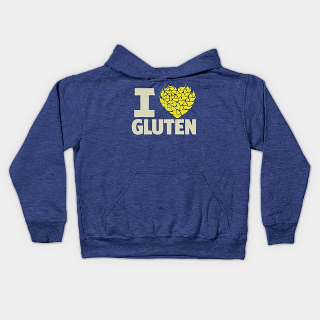 I Heart Gluten Kids Hoodie by JohnWarfel